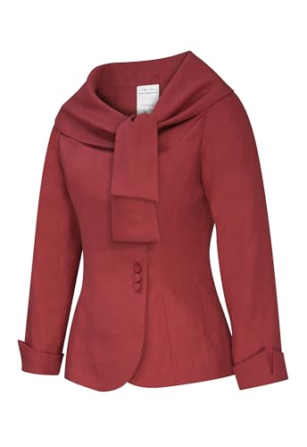 CHIC STAR Womens Linen Portrait Collar Blazer2