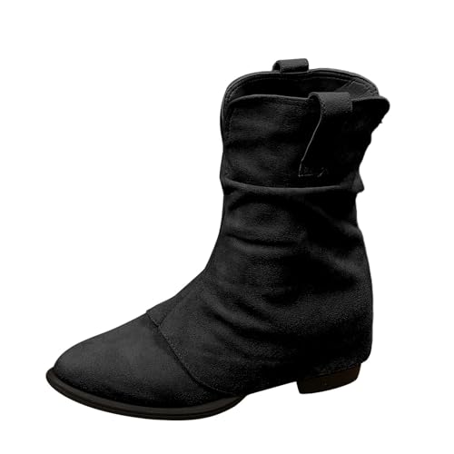 Bottes d'hiver en daim à bout pointu : l'élégance du cuir plissé pour femme