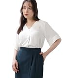 [ピンキーアンドダイアン] Ｖネックブラウス (ハーフスリーブ・ストレッチ性) / レディース / 031-5210902 030_ホワイト 36