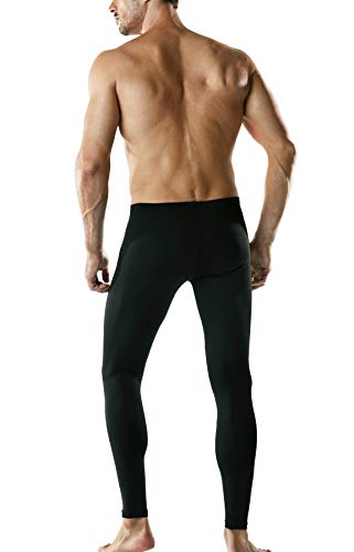 Tsla Men's Thermal Underwear Pants, Heated Warm Fleece Lined Long Johns Leggings, Winter Base Layer Bottoms, Thermal Fly-Front 2Pack Black, Large #TOP5