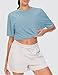THE GYM PEOPLE Women's Oversized T Shirts Summer Casual Short Sleeve Tops Crewneck Loose Workout Basic Tees Ink Blue