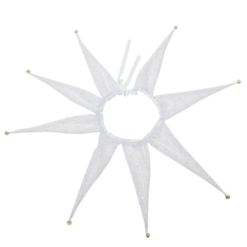 Christmas Collar for Decor Mesh Pointed Clown Collar Jester Neck Accessories with Jingle Bell Costumes2