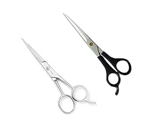 Kvitoe Combo of 2 Hair Cutting and Trimming Scissors Stainless Steel for Men for Salon Barber Use