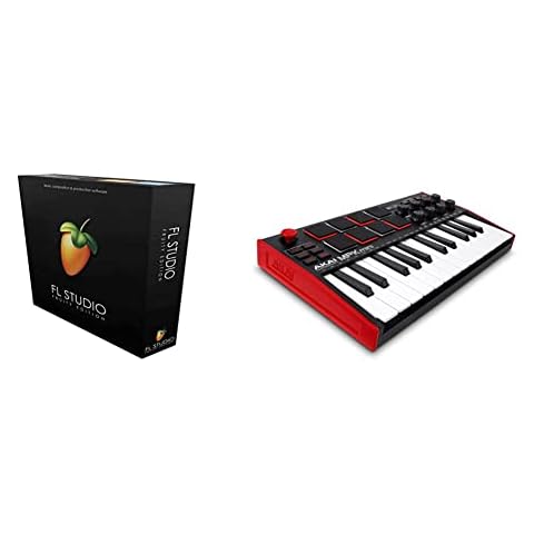 Image Line FL STUDIO 20 Fruity Edition & AKAI Professional MPK Mini- 25 Key USB MIDI Keyboard Controller with 8 Backlit Drum Pads, 8 Knobs and Music Production Software Included Cover