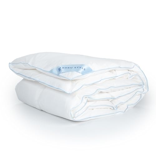 Koru Style Edredón de plumón 200 x 200 cm -100% plumón - Manta de Invierno - Manta de plumón - Fabricado en Alemania - Extra cálido