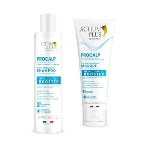 Image of Procalp Keratin Repair Shampoo and Masque Combo | Strengthening, Hydrating & Smoothing Formula | Liposomal Technology | For Damaged, Frizzy, Heat-Styled & Chemically Treated Hair | Suitable for Normal, Dry & Sensitive Scalp Types | Combo 400ml
