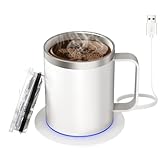 [Plus à la mode] innovante d'effets de lumière, indicateur LED à 7 couleurs changeant automatiquement progressivement, vous donnant un sens de la vision parfait, l'indicateur LED de cette tasse vous indique quand votre eau est prête, un café plus chaud facile même si vous êtes dans une nuit noire. Coussinet en silicone antidérapant pour assurer la stabilité du chauffe-tasse sur le bureau, utilisation plus réfléchie.