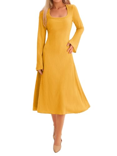 Cicy Bell Womens Sweater Dress Square Neck Maxi...