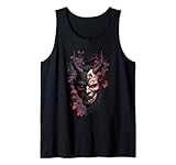 Traditional Japanese Tattoo Demon Mask, Oni Hannya Samurai Tank Top