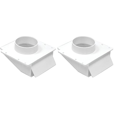 2-PACK - Lambro 143W White Plastic Under Eave Vent, 4-Inch Cover