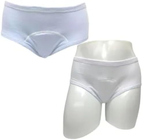 Calcinha em Algodão Geriatrica Reutilizável Protetora Incontinênc...