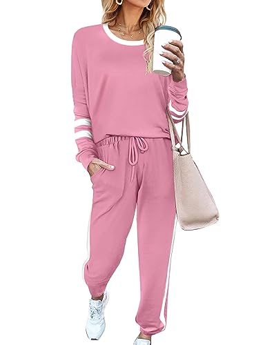 Image of Aloodor Sweatsuit for Women 2 Piece Outfits for Womens Crewneck Sweatshirts Pullover