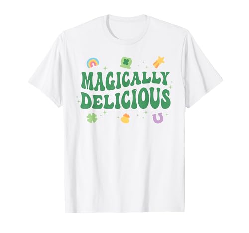 Magically Delicious Lucky Charms Groovy St Patricks Day Kids T-Shirt