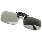 [KANASTAL] 調光 変色 サングラス クリップオン UV400 紫外線カット 超軽量 前掛けクリップ 跳ね上げ式 眼鏡の上から メガネにつける UVカット自転車 釣り ドライブ アウトドア 運転用 色が変わる メンズ レディース スポーツ（調光レンズ）