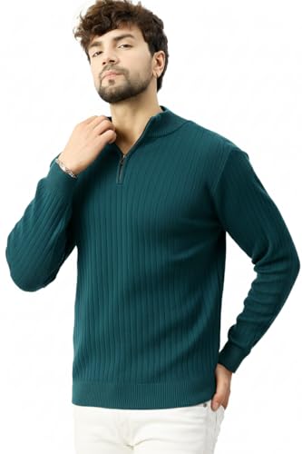 Image of Pivl Men's Winter Half Zip Solid Warm Sweater