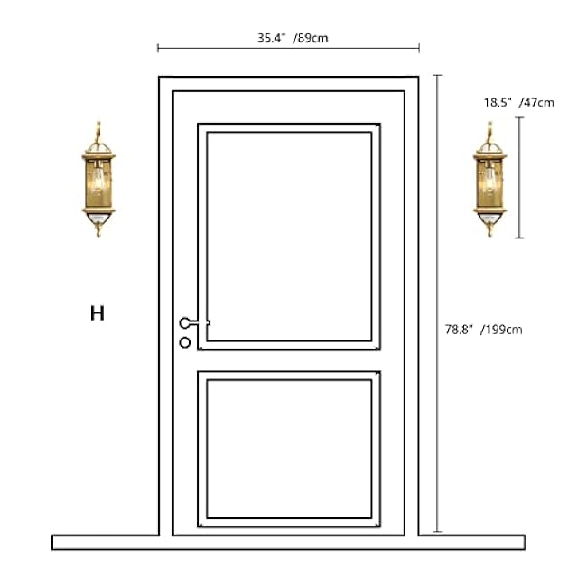 Milaii Outdoor Wall Light with Clear Glass Waterproof Exterior Light Fixtures Oil Rubbed Brass 18.5 inch Copper Wall Mount Lights for for Patio Garage Front Porch (Bulb not Included)