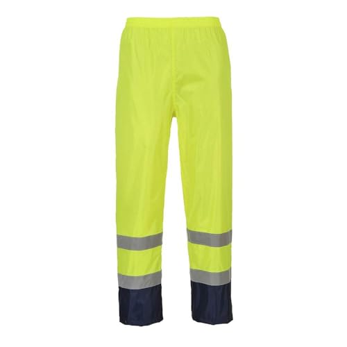 Portwest Hi-Vis Classic Contrast Rain Trouser, Size: L, Colour: Yellow/Navy, H444YNRL