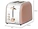 SQ Professional Epoque 2 Slice Toaster with Rose Gold Accents, High-Lift, Wide Slots & 6 Browning Options 900W (Pink)