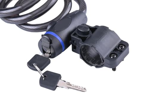 Image of Cyclo Craft Multi-Purpose Steel Key Lock for Bike, Helmet, Luggage, Anti Theft Lock with Computerizes 2 Keys Advance Cable Wire Lock with Mount Brackets Size 3.11 Feet x Thickness 12MM 12mm