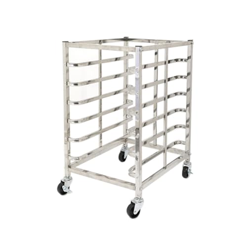 Étagère à Pain Robuste à roulettes, 6 Niveaux, pour Usage Domestique et Professionnel, roulettes Plates résistantes, 80 x 46,5 x 60 cm - Idéale pour Les boulangeries et Les Cuisines