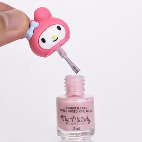 Hello Kitty Kuromi lakier do paznokci dla dzieci na bazie wody, 3 ml, nietoksyczny, wegański i bezpieczny, łatwy do czyszczenia bez zmywania, lakier do paznokci dla dziewczynek, idealny na prezent