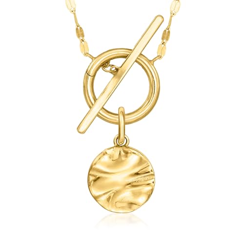 Pure Collection by Ross-Simons Italian 14kt Yellow Gold Wavy Disc Charm3