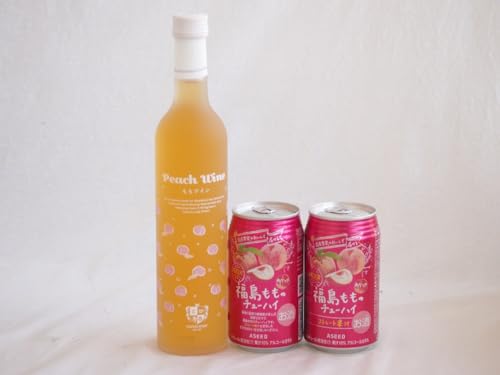 桃の果実感3本セット(高畠ももワイン7度(山形県) アシードブリュー 福島もものチューハイ缶5度(栃木県)) 500ml×1本 350ml×2本