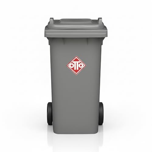 Image of OTTO Plastic Manual-Lift Garbage Waste Dustbin with Wheels 120 Ltr Grey