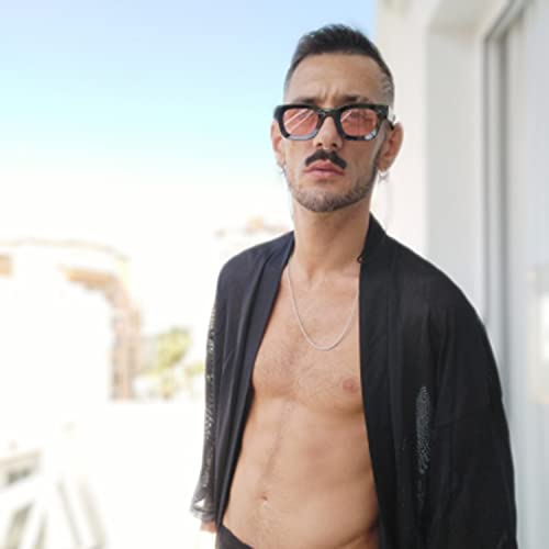 Image of EYLRIM Thick Square Frame Sunglasses for Women Men Chunky Rectangle Polarized Sunglasses UV400 Protection