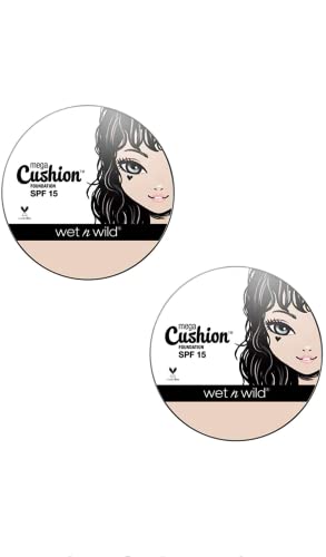 wet n wild Megacushion Foundation, Cream Ivory, 0.52 Fluid Ounce (Pack Of 2)
