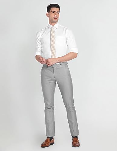 Image of Arrow Solid Slim Fit Mens Formal Shirt - 100% Cotton, Breathable & Comfortable, Full Sleeves Shirts for Men