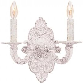 Crystorama 5122-AW Traditional Two Light Sconces from Paris Flea Market collection in Whitefinish, 5.25 inches