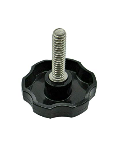 Black Thumb Screws with Large Rosette Fluted Head - 1/4