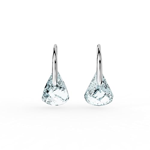 Swarovski Lunar drop earrings, Blue, Rhodium finish2