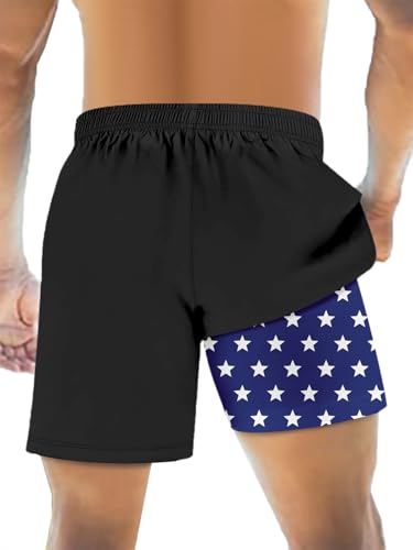 Men Swimsuit Bathing Suit Swim Trunk Quick Dry Beach Shorts with Compression Liner2