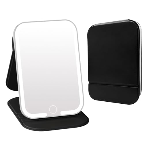 ZHUOTHAN Rechargeable Travel Mirror with Light, LED Makeup Mirror with