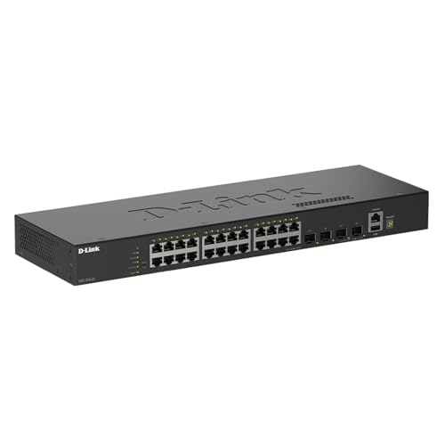 Image of D-Link DGS-1530-28 24-Port Gigabit Stackable Smart Managed Switch 4 Ports 10G SFP+ for uplink, 6kV Surge Protection on ethernet Ports, QoS, Enterprise Security, RPS Support