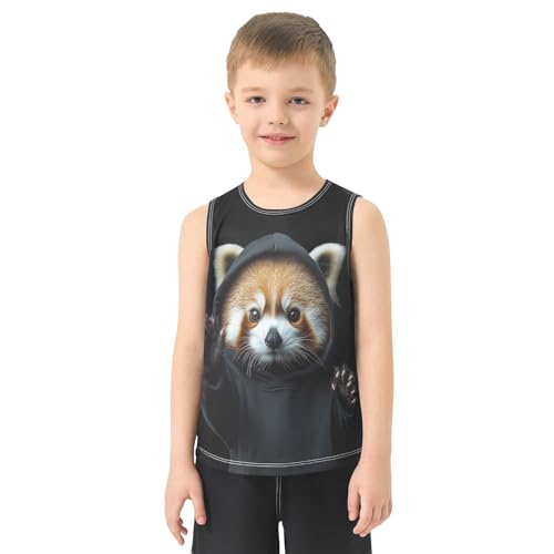Boys Tank Top Shirts Funny Red Panda Animal Sleeveless T-Shirts Crew Neck for Kids Clothing Children2