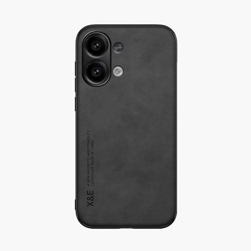 Kepuch Silklike Case for Redmi Note 13 4G - Cover Bumper Built-in Metal Plate for Redmi Note 13 4G - Black
