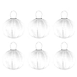 Uonlytech 6PCS LED Solar Lantern Outdoor, 12 Inches Waterproof Nylon Lantern Hanging Solar Chinese...