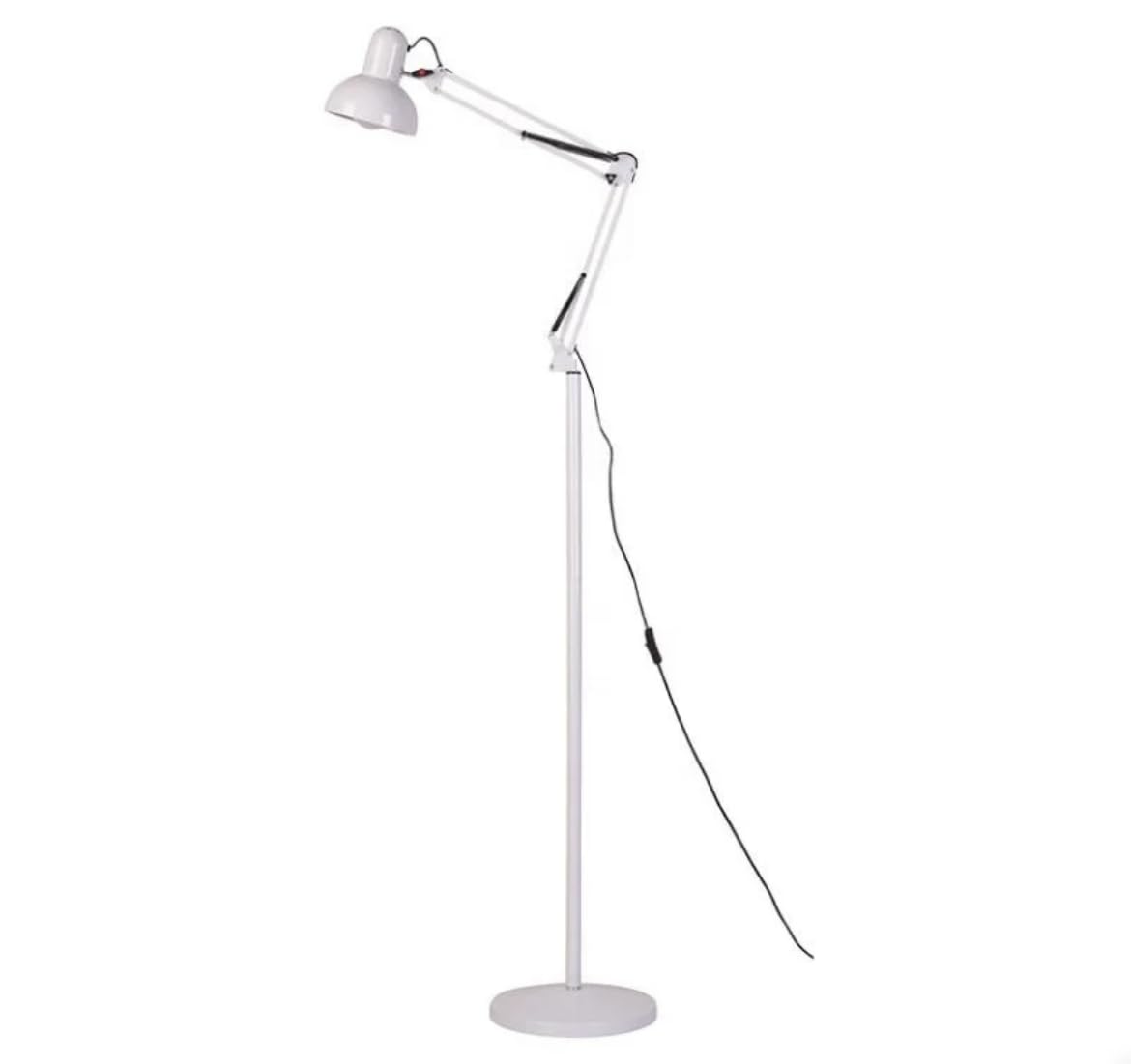 BEL AIR HOME - Lampadaire Articulé ANTIGONA | Design Vintage Rétro | Bras Réglable pour Éclairage Directionnel | Lampe de Salon et Chambre Élégante | E27 (BLANC)