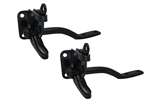 QCAA Loquet de portail autobloquant, acier inoxydable ou acier (2 paquet, revêtement noir sur acier inoxydable 304 (2-1/8")) Cover