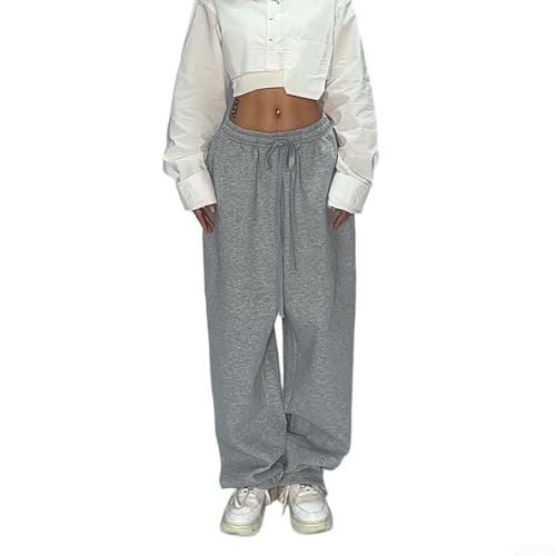 Pantalones deportivos rectos para mujer para las cuatro estaciones, pantalones casuales de longitud completa con mezcla de poliéster elástico suave y elastano para movimiento (S, gris oscuro)
