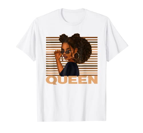 Afro Americano Afro Melanin Princesa Nubia Reina Negra Camiseta