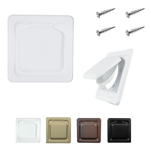Image of NO-PEST VENT Dual Door Dryer Vent Cover 4 Inch Outdoor, Made in USA, Highest UV-Resistant Plastic, No Lint-Collecting Screen (White, 4 inch Metal Vent No Collar)