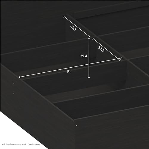 Image of Amazon Brand - Solimo Altamore Engineered Wood King Bed with Box Storage (Wenge Finish)