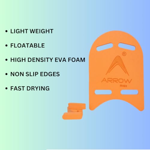 Image of Arrowmax Kick Board for Swimming Sports Swimming Floats for Adults-Kids Kickboard Swimming for Beginners Training Swimming Floaters for Adults, Swimming Float Pad with All Holding Angles (Orange)