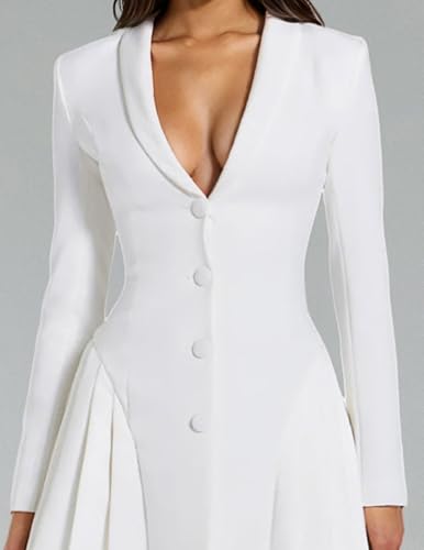 BELLA BARNETT V-Neck Blazer Dress Mini Business Dress Long Sleeve Dress Sexy Outfit for Women3