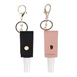 Hand Sanitizer Holder 2 PCS 30ml Leakproof Keychain with Clip, Refillable and Portable Sanitiser Gel Holder for Toiletry and Multipurpose Use