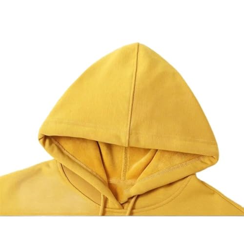 Men's Heavy Cotton Hoodies Solid Pullovers Plus Size Fleece Sweatshirt2